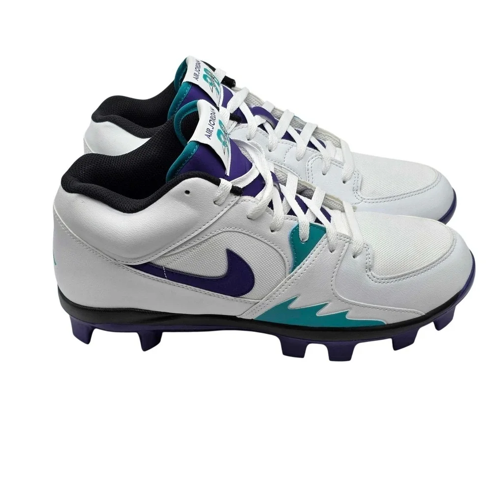 Jordan Stadium 90 Low MCS Baseball Cleats Mens 9 White Purple Grape HQ0211-105